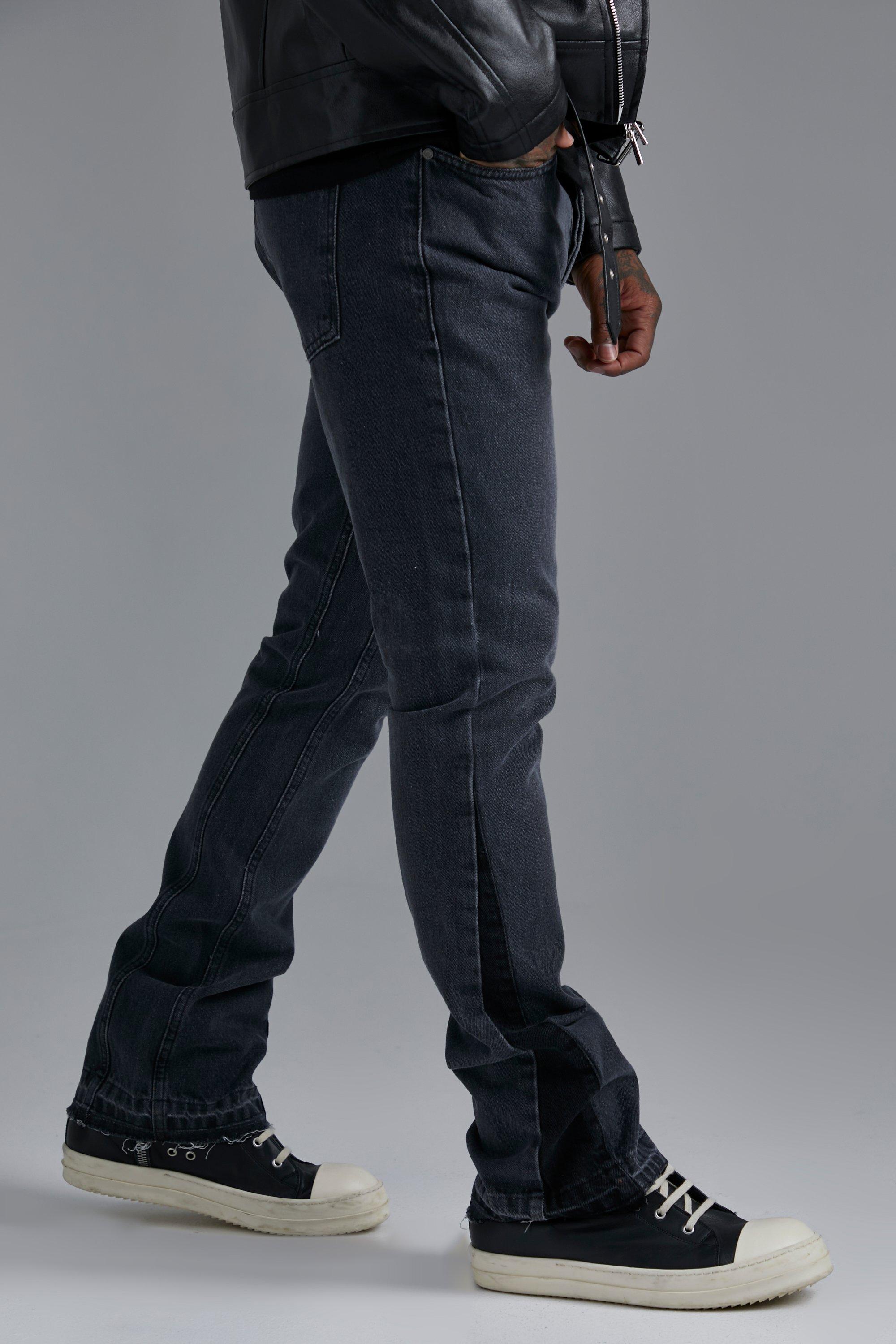 Skinny Flare Tonal Panel Insert Jeans | boohooMAN USA